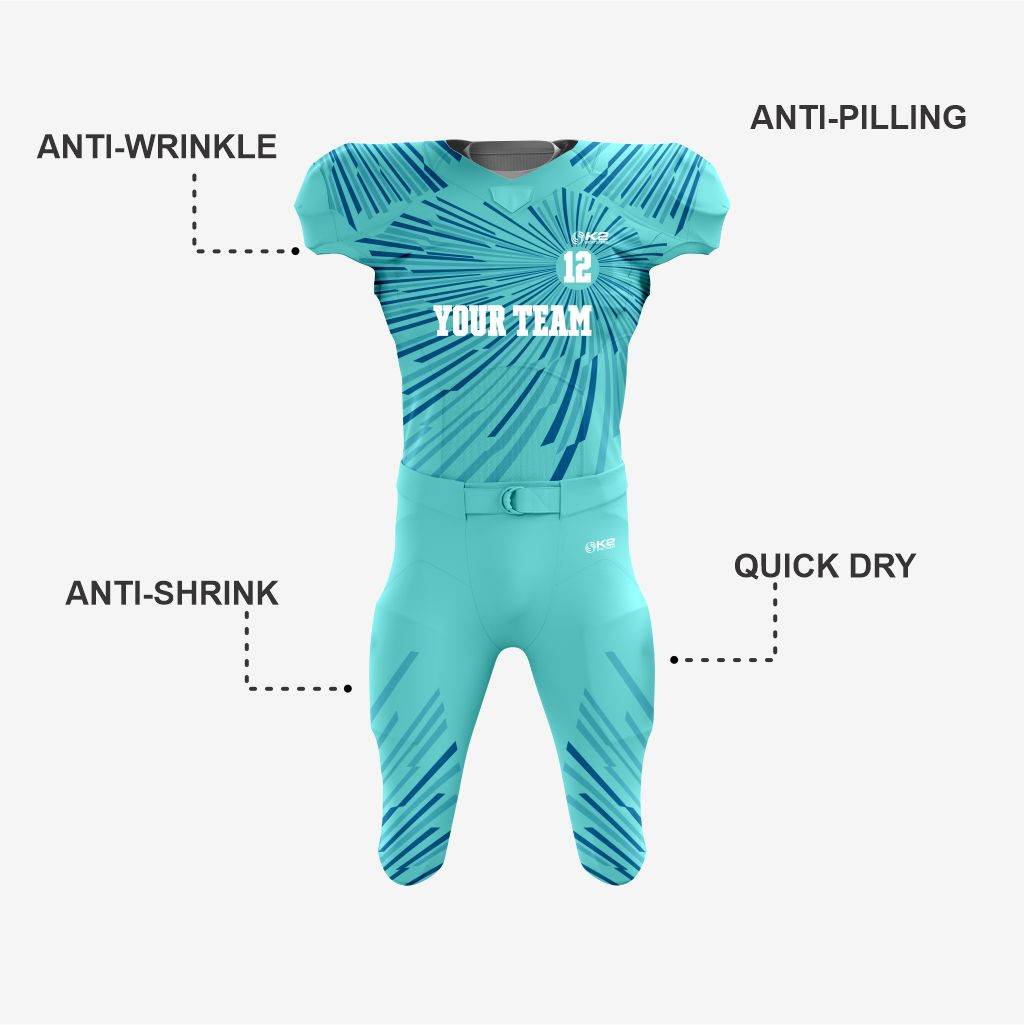 Dark Turquoise Personalized American Football Uniform for Men/Women/Youth - K2 Sportswear | Custom Sports Uniforms & Apparels - K2 Sportswear