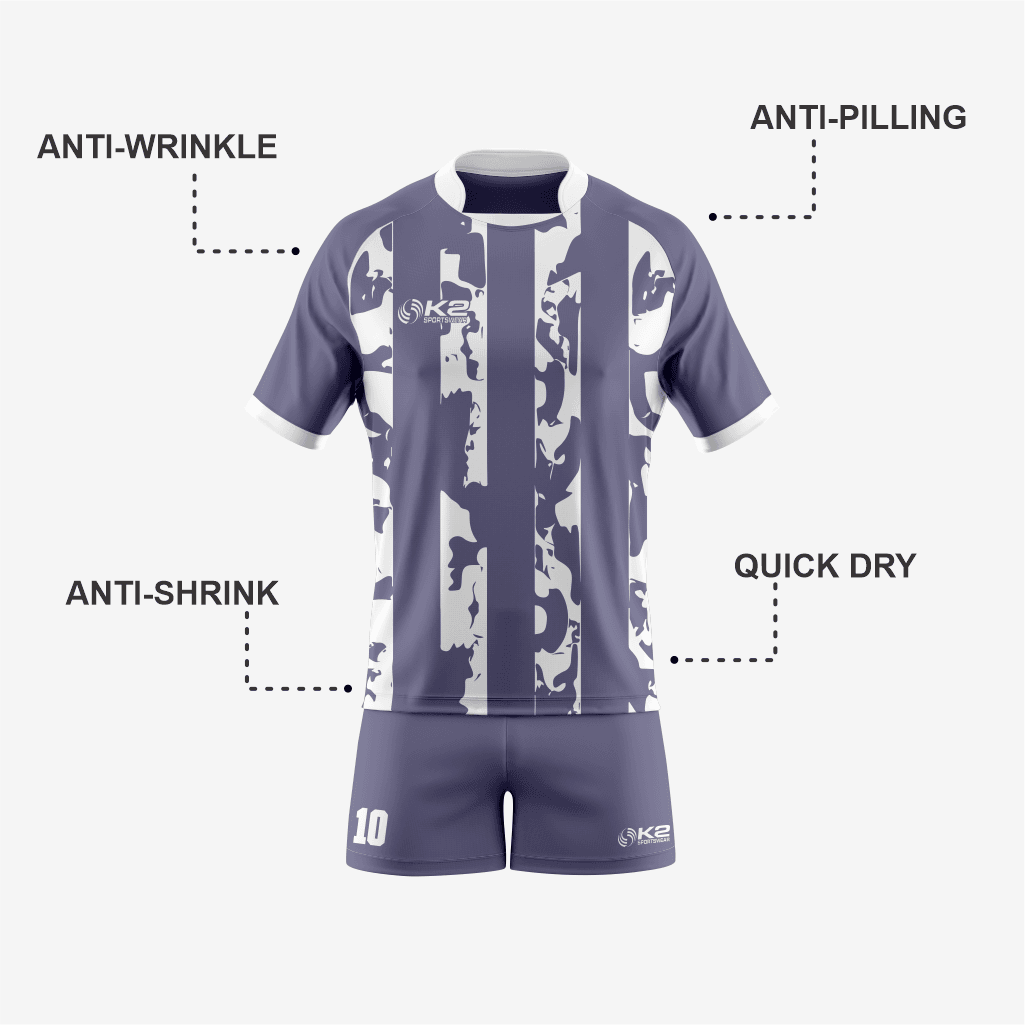 Personalized Rugby Jersey & Shorts Set in Davy Grey - K2 Sportswear | Custom Sports Uniforms & Apparels - K2 Sportswear