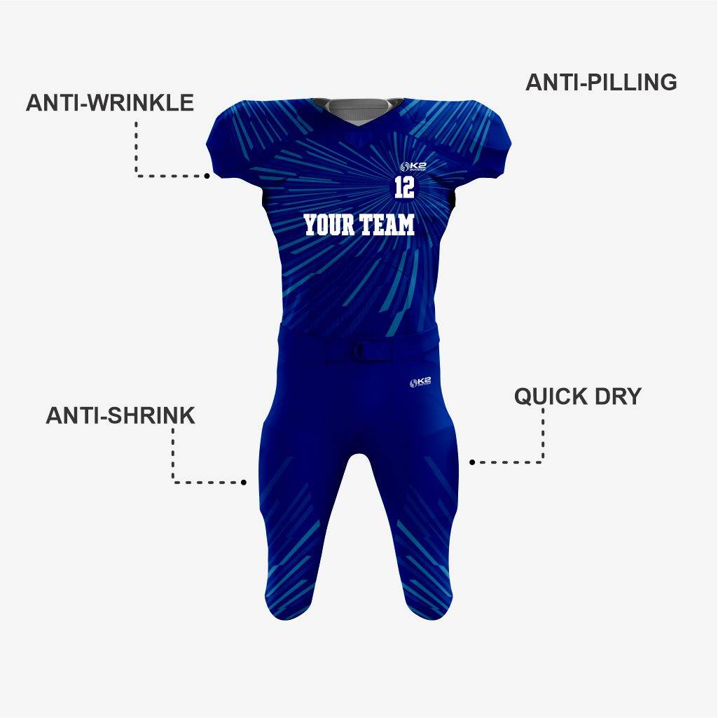 Dark Blue Personalized American Football Uniform for Men/Women/Youth - K2 Sportswear | Custom Sports Uniforms & Apparels - K2 Sportswear