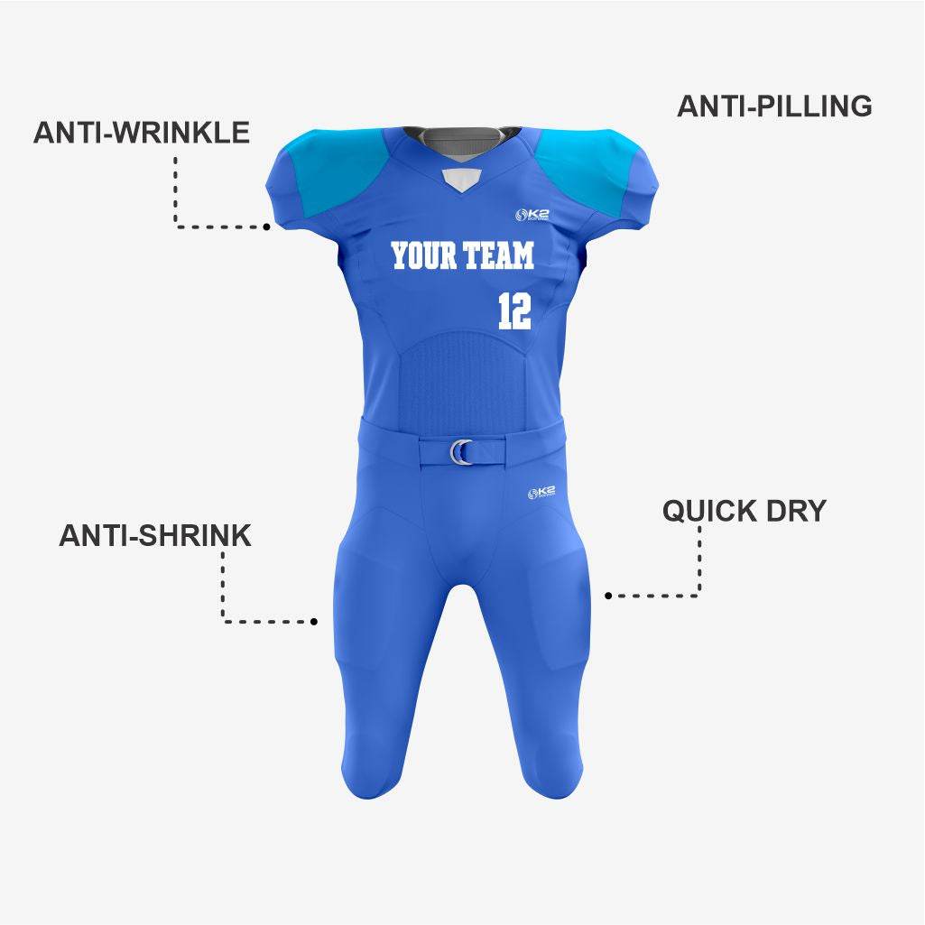 Personalized Blue American Football Uniform – Men & Women - K2 Sportswear | Custom Sports Uniforms & Apparels - K2 Sportswear