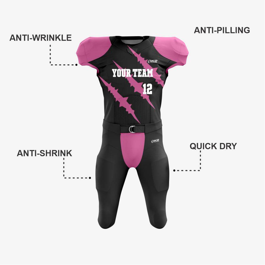 Black/Pink American Football Kit for Men/Women/Youth - K2 Sportswear | Custom Sports Uniforms & Apparels - K2 Sportswear