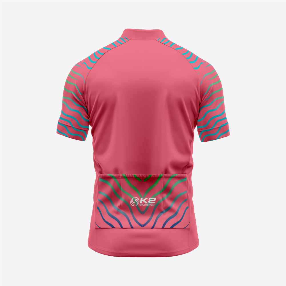 Mens Short Sleeve Cycling Jersey Dark Pink Lightweight Bike Apparel