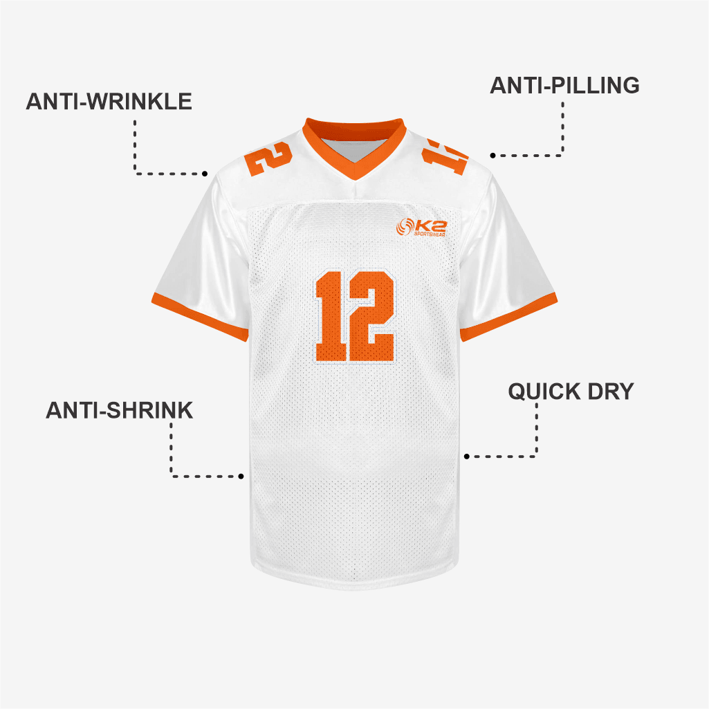 Custom White Football Practice Jersey – Men & Women - K2 Sportswear | Custom Sports Uniforms & Apparels - K2 Sportswear
