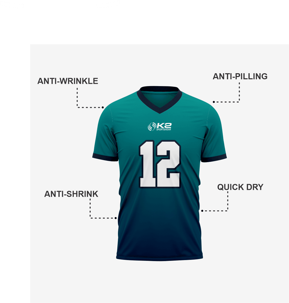 Personalized Bondi Blue Football Fan Jersey for Men & Women - K2 Sportswear | Custom Sports Uniforms & Apparels - K2 Sportswear
