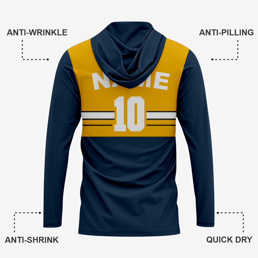 Custom Softball T-Shirt Hoodie in Blue/Yellow for Men/Women - K2 Sportswear | Custom Sports Uniforms & Apparels - K2 Sportswear