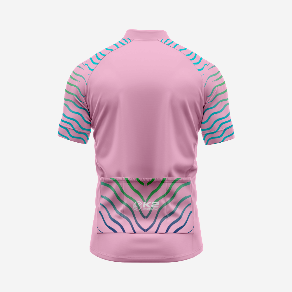 Men’s Pink Short Sleeve Cycling Jersey for Road and Racing