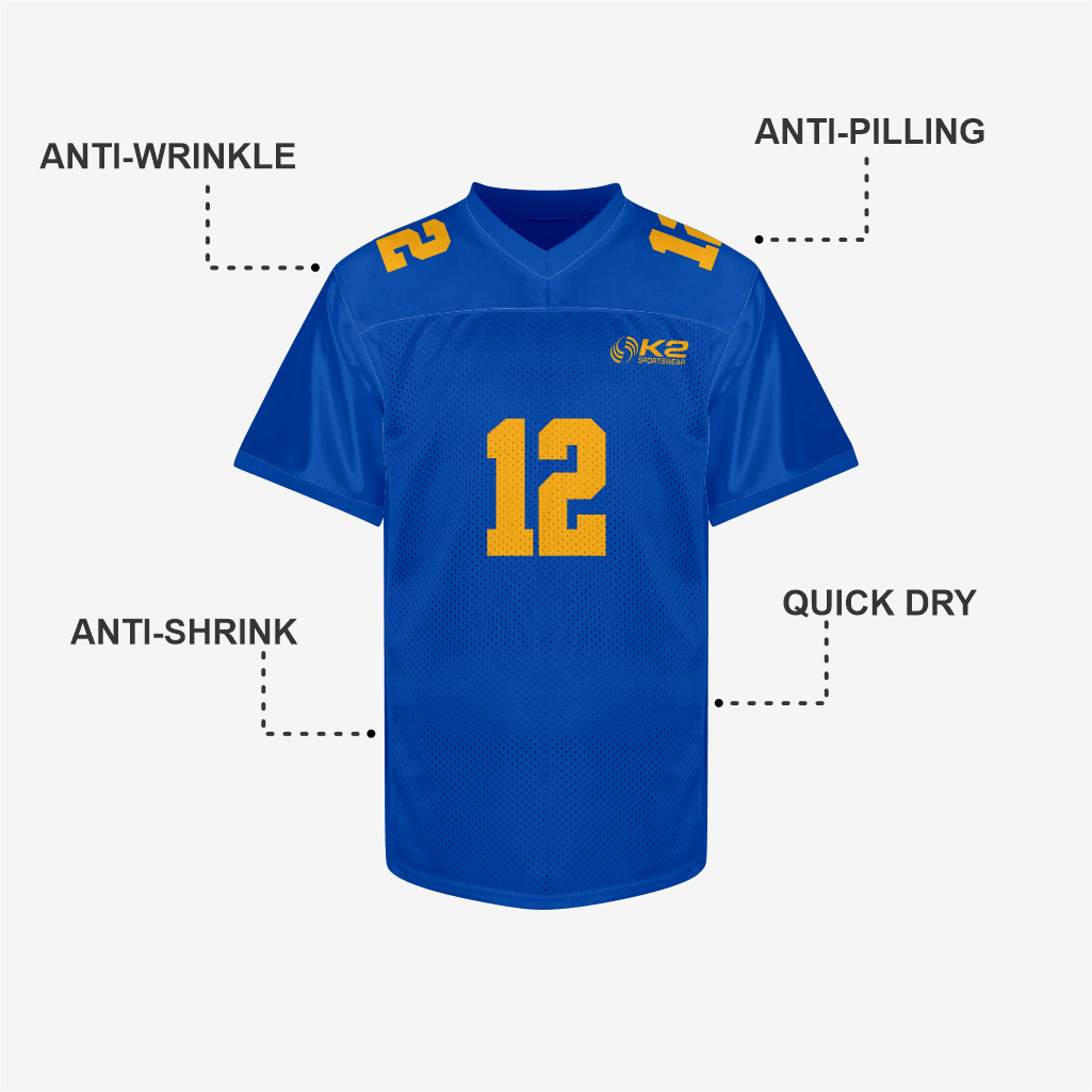 Custom Blue Football Practice Jersey – Men & Women - K2 Sportswear | Custom Sports Uniforms & Apparels - K2 Sportswear