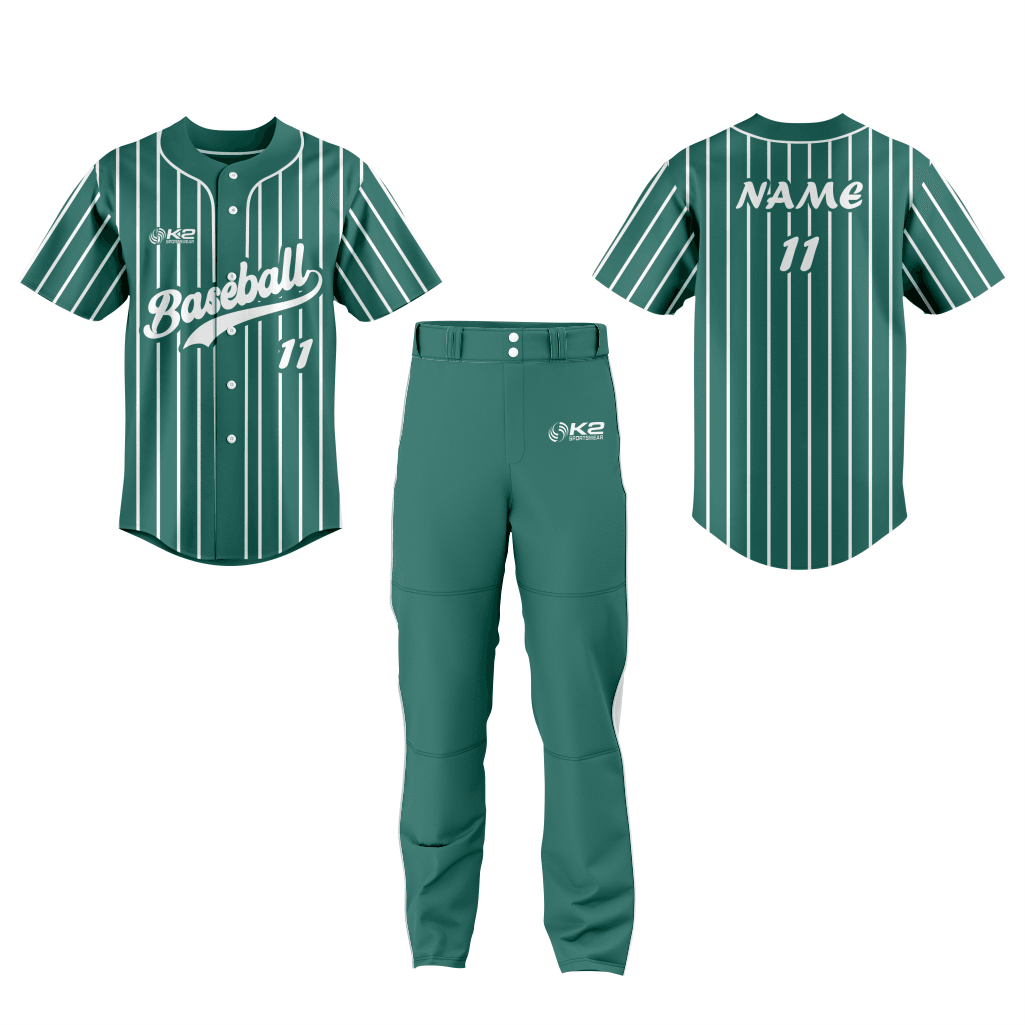Premium Dark Green Custom Baseball Jersey – Full Button - K2 Sportswear | Custom Sports Uniforms & Apparels - K2 Sportswear
