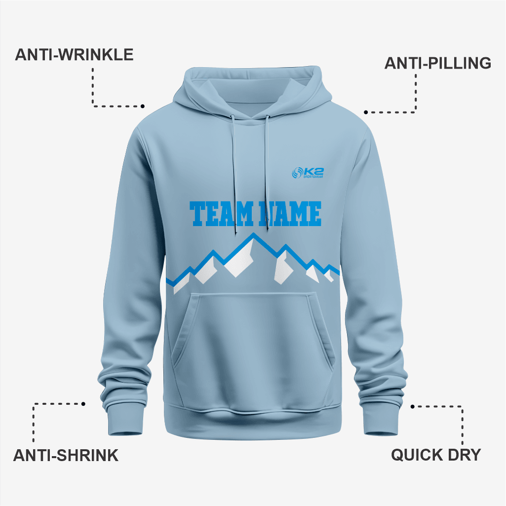 Sky/Blue Custom Wrestling Hoodie – Personalized Team Gear - K2 Sportswear | Custom Sports Uniforms & Apparels - K2 Sportswear