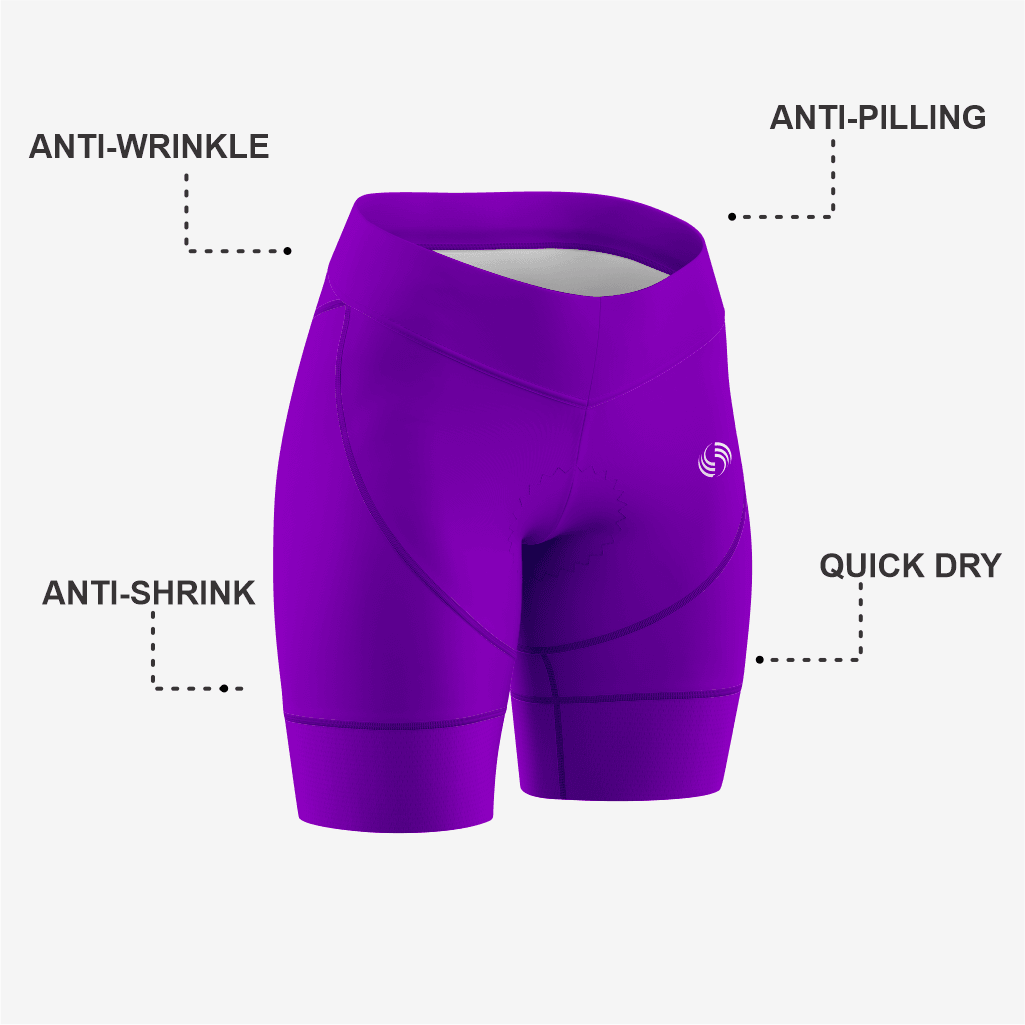 Premium Purple Women's Cycling Shorts – Made for You - K2 Sportswear | Custom Sports Uniforms & Apparels - K2 Sportswear