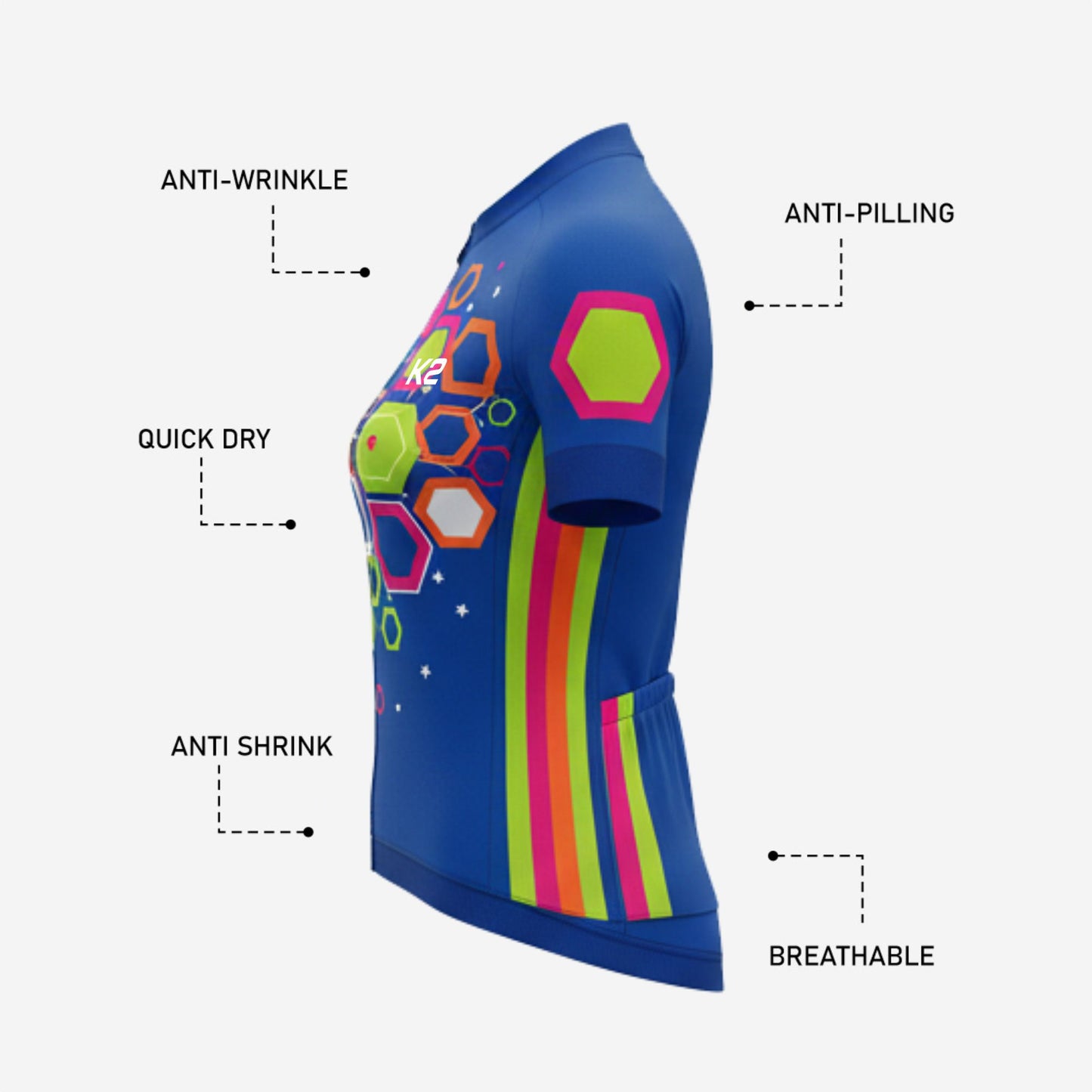 Short Sleeve Women's Cycling Jersey - Fully Customizable Bike Jersey