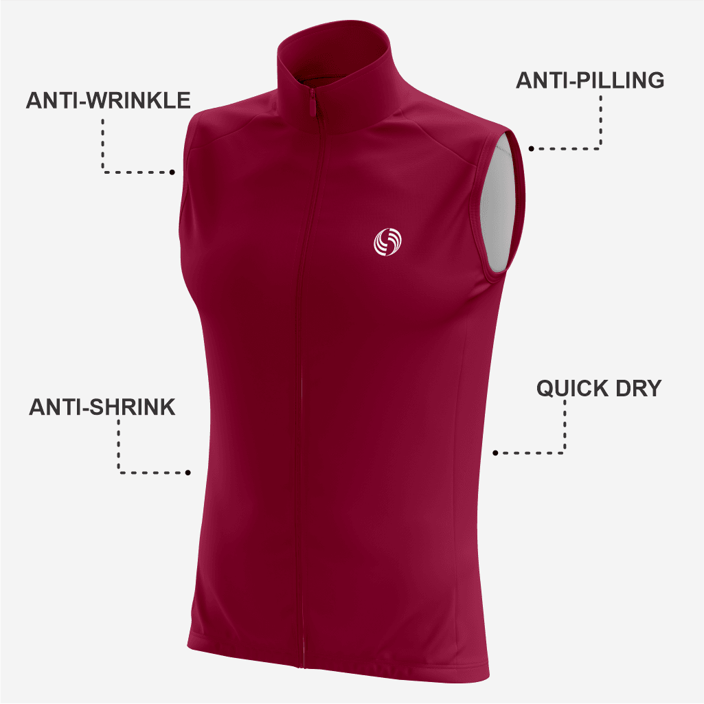 Men’s Sleeveless Cycling Jersey in Burgundy - K2 Sportswear | Custom Sports Uniforms & Apparels - K2 Sportswear