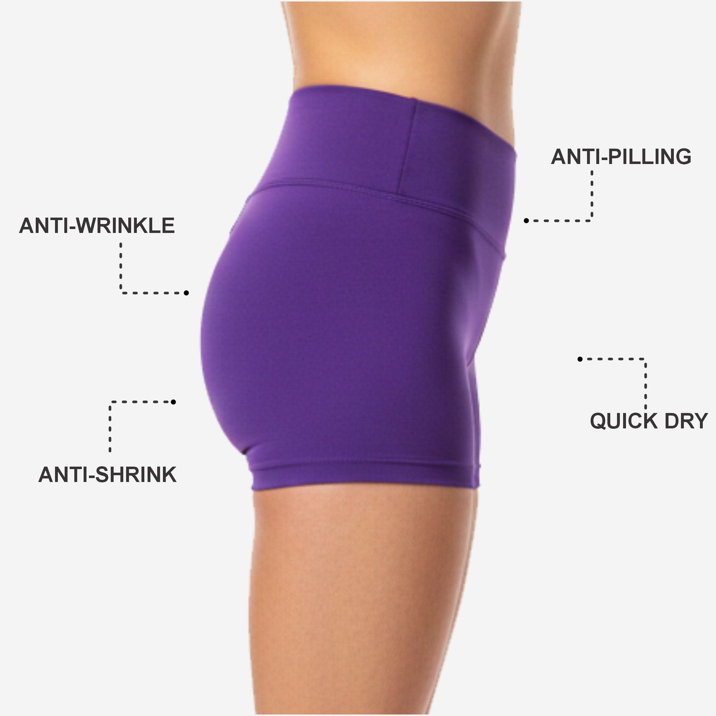 Personalized Cheer Team Shorts - Custom Boy Cut Athletic Performance Shorts Purple