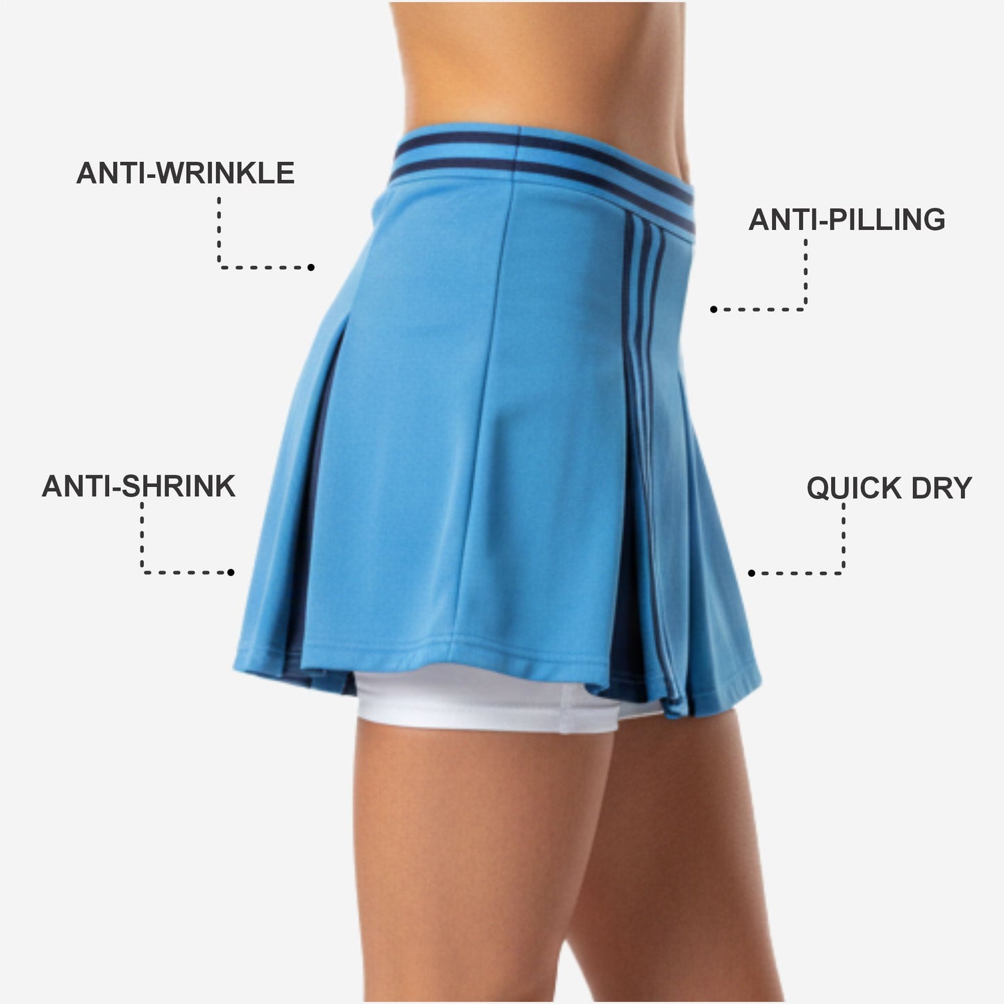 Personalized Cheer Competition Skirt - Custom Design Skirt Steel Blue