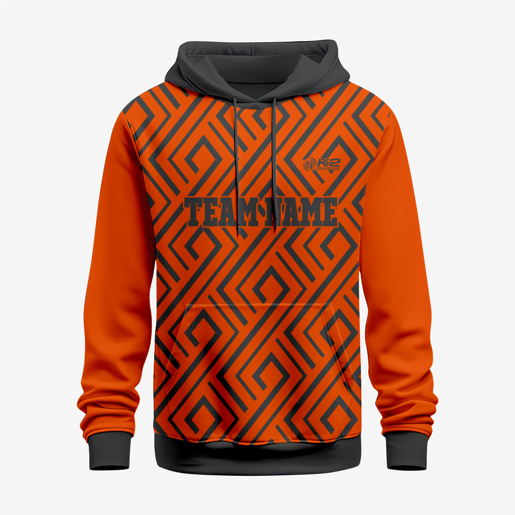 Personalized Wrestling Hoodie in Orange/Black