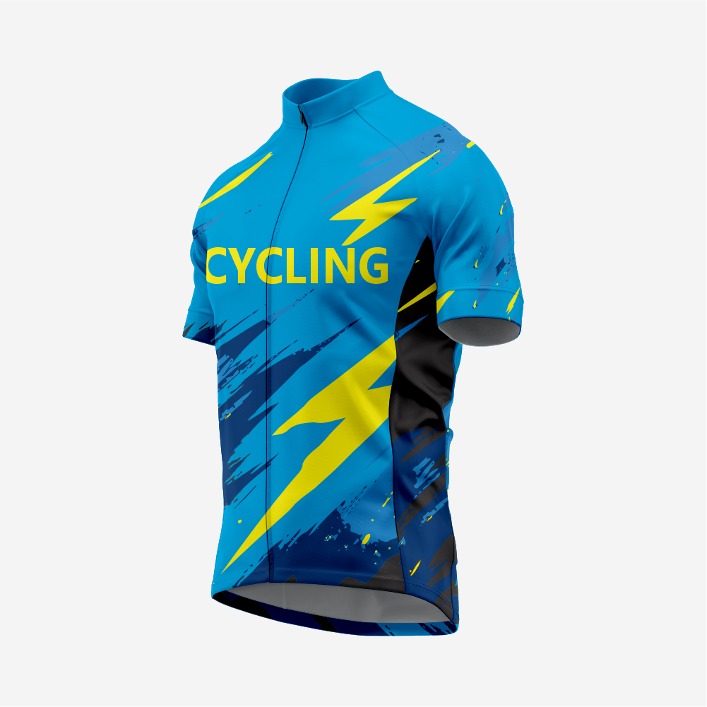 Men’s Short Sleeve Cycling Jersey for Road and Racing - Blue