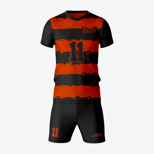 Orange/Black Custom Volleyball Uniform Set for Teams - K2 Sportswear | Custom Sports Uniforms & Apparels - K2 Sportswear