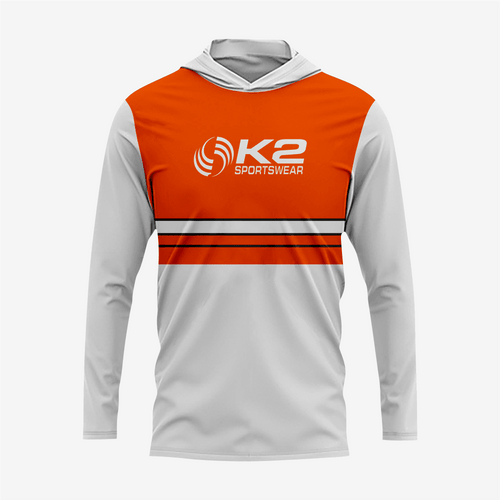 Custom Softball T-Shirt Hoodie in Orange/White for Men/Women - K2 Sportswear | Custom Sports Uniforms & Apparels - K2 Sportswear