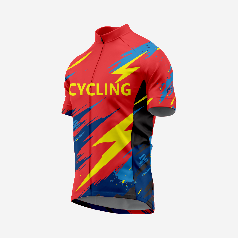 Men’s Short Sleeve Cycling Jersey for Road and Racing - Red