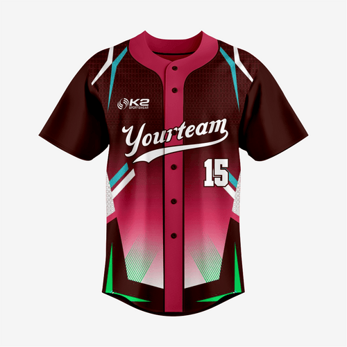 Softball Full Button Jersey – Custom Maroon for Teams - K2 Sportswear | Custom Sports Uniforms & Apparels - K2 Sportswear