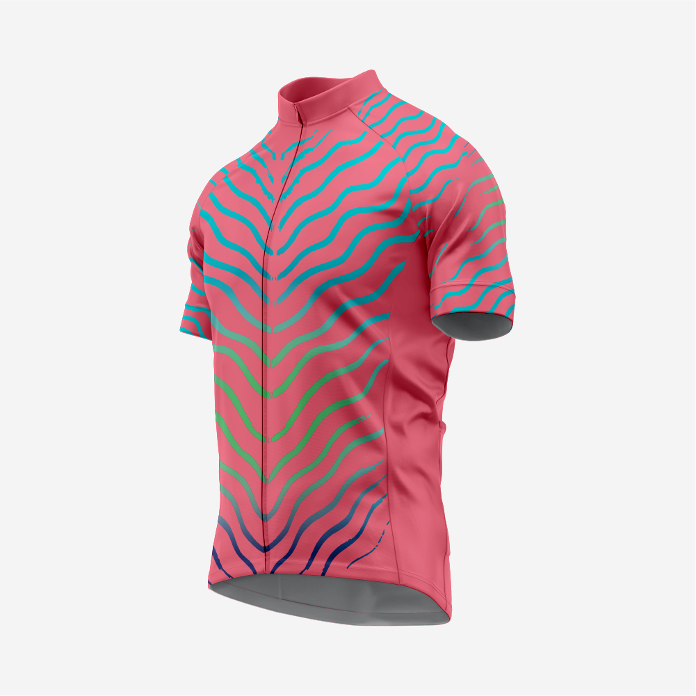Mens Short Sleeve Cycling Jersey Dark Pink Lightweight Bike Apparel