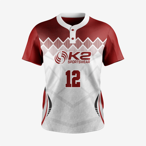 Dark Red Personalized Softball 2 Button Jersey/Kit - K2 Sportswear | Custom Sports Uniforms & Apparels - K2 Sportswear