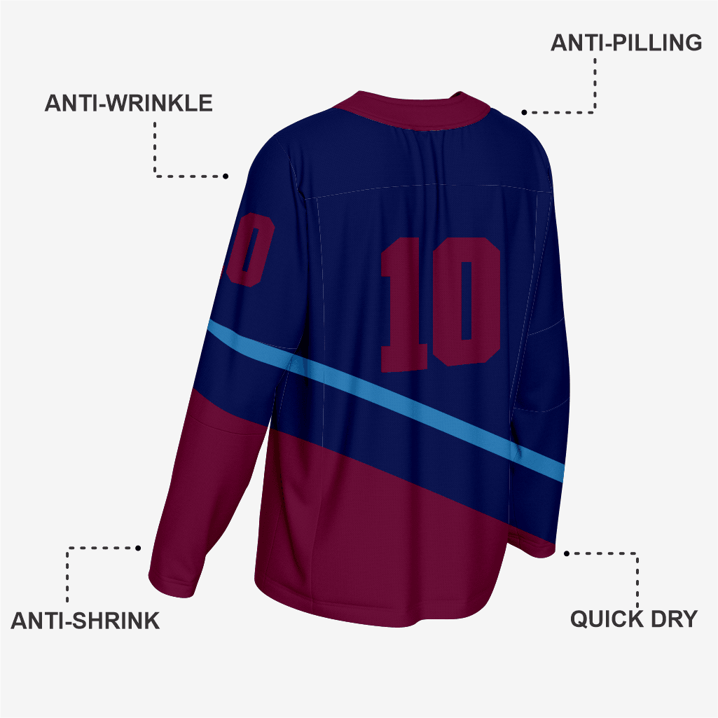 Maroon/Blue Custom Ice Hockey Jersey – Team Wear - K2 Sportswear | Custom Sports Uniforms & Apparels - K2 Sportswear