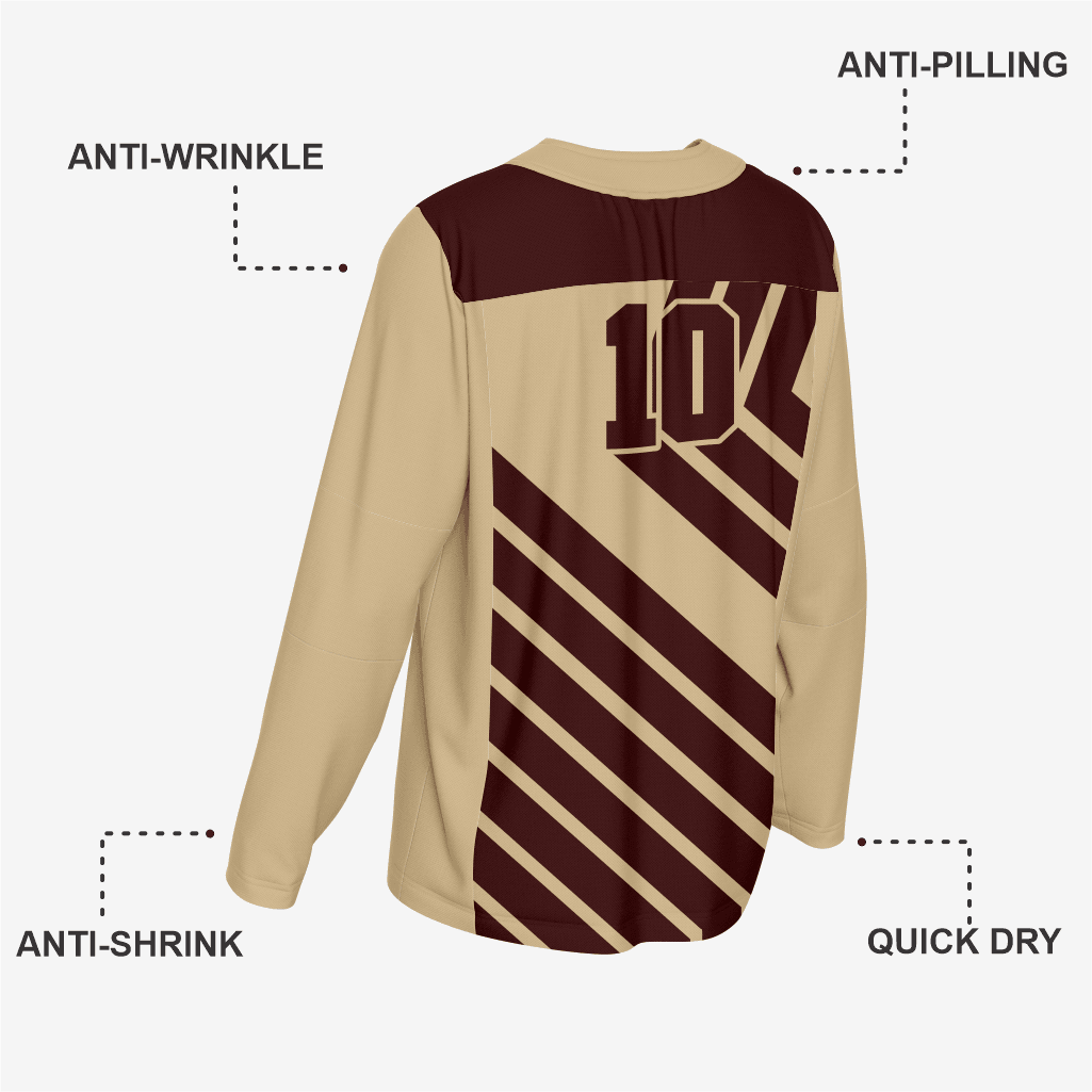 Custom Ice Hockey Jersey in Dark Brown - K2 Sportswear | Custom Sports Uniforms & Apparels - K2 Sportswear