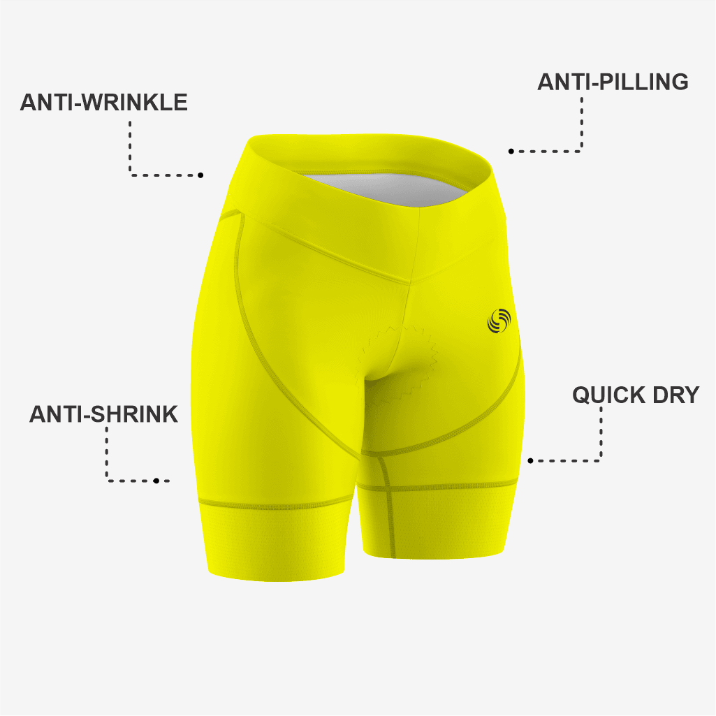 Custom Yellow Women's Cycling Shorts – Perfect Fit - K2 Sportswear | Custom Sports Uniforms & Apparels - K2 Sportswear
