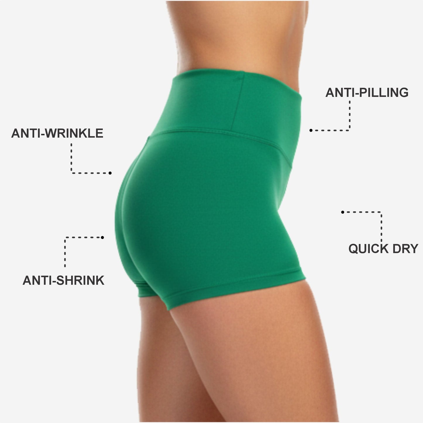 Personalized Cheer Team Shorts - Custom Boy Cut Athletic Performance Shorts Green