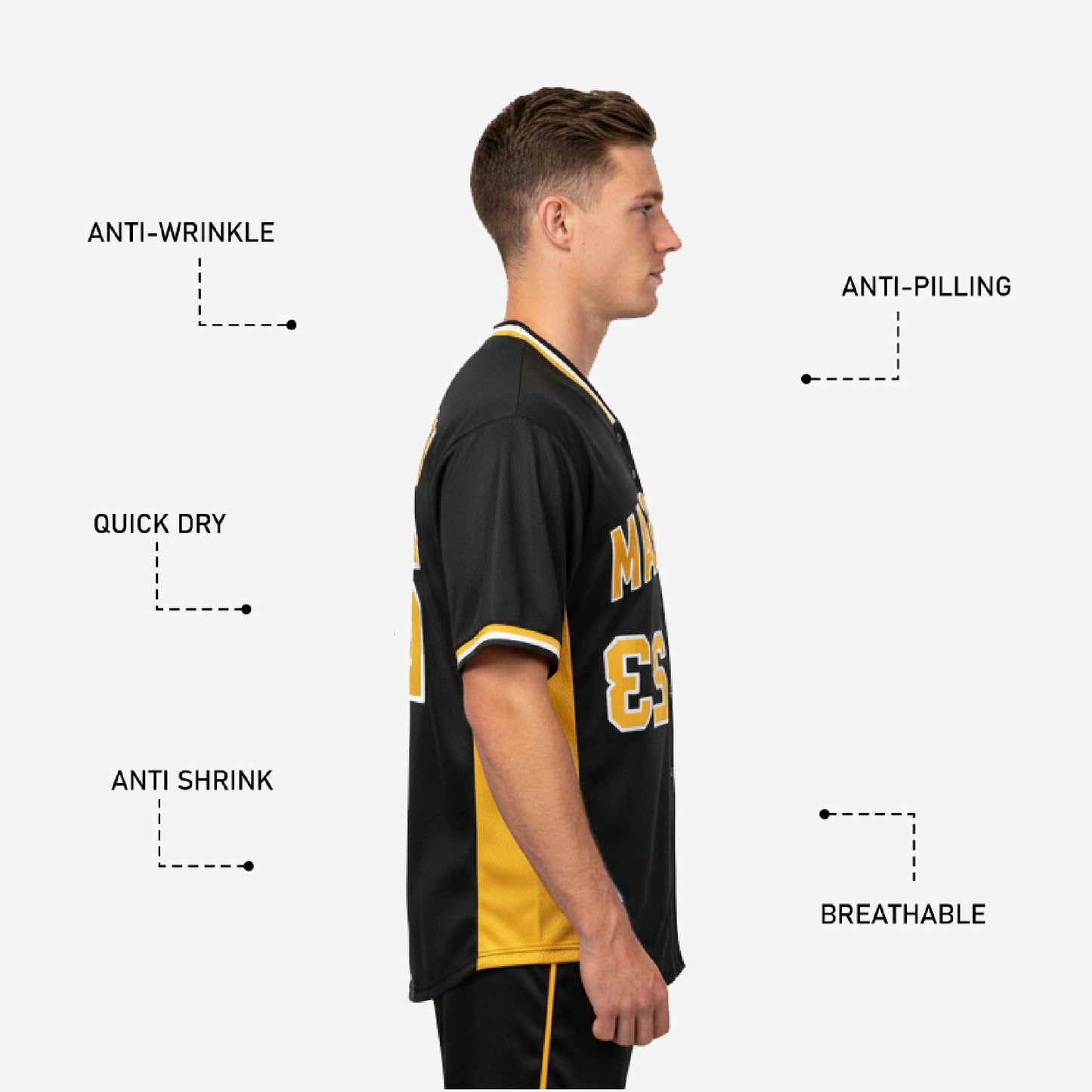 Personalized Baseball Jersey - Custom Team Name Number Sublimated Baseball Shirt