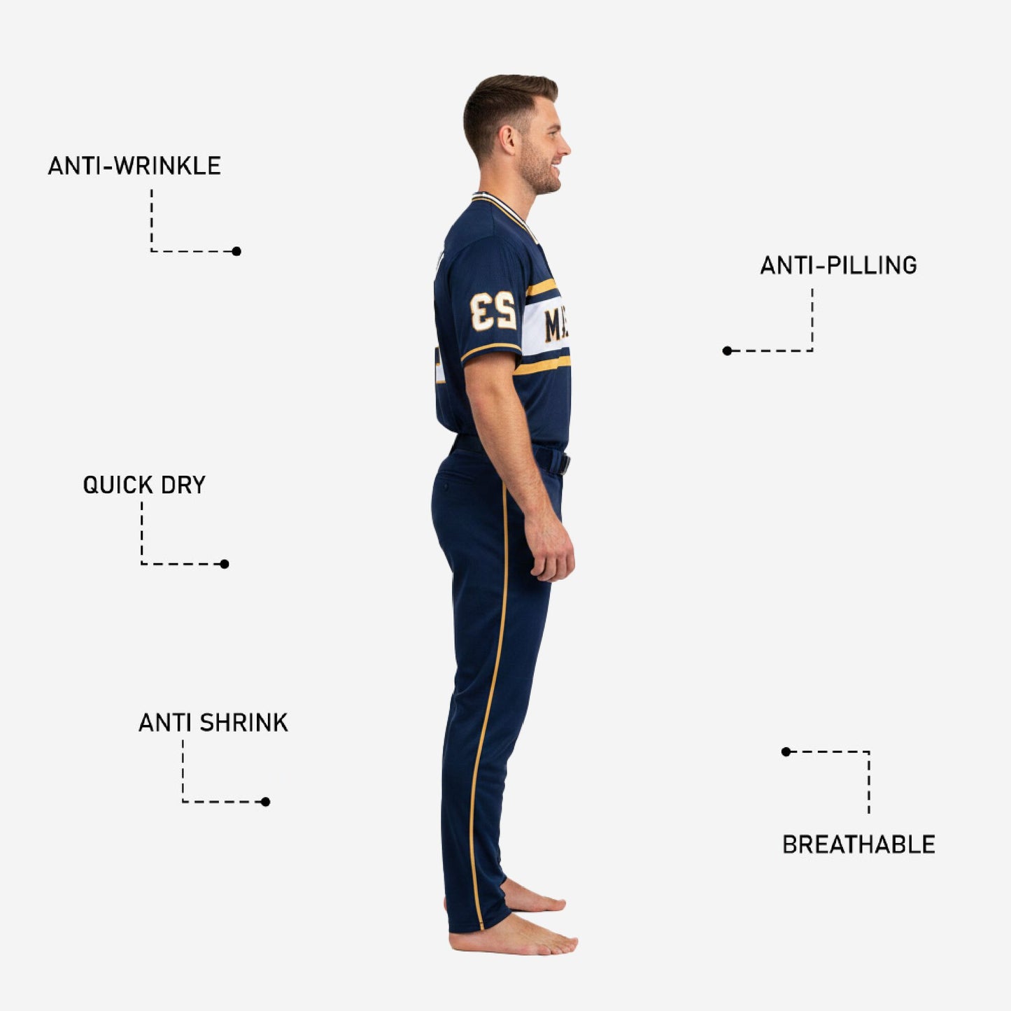 Custom Baseball Uniform Set - Sublimated Jersey & Pants Team Uniform in Oxford Blue