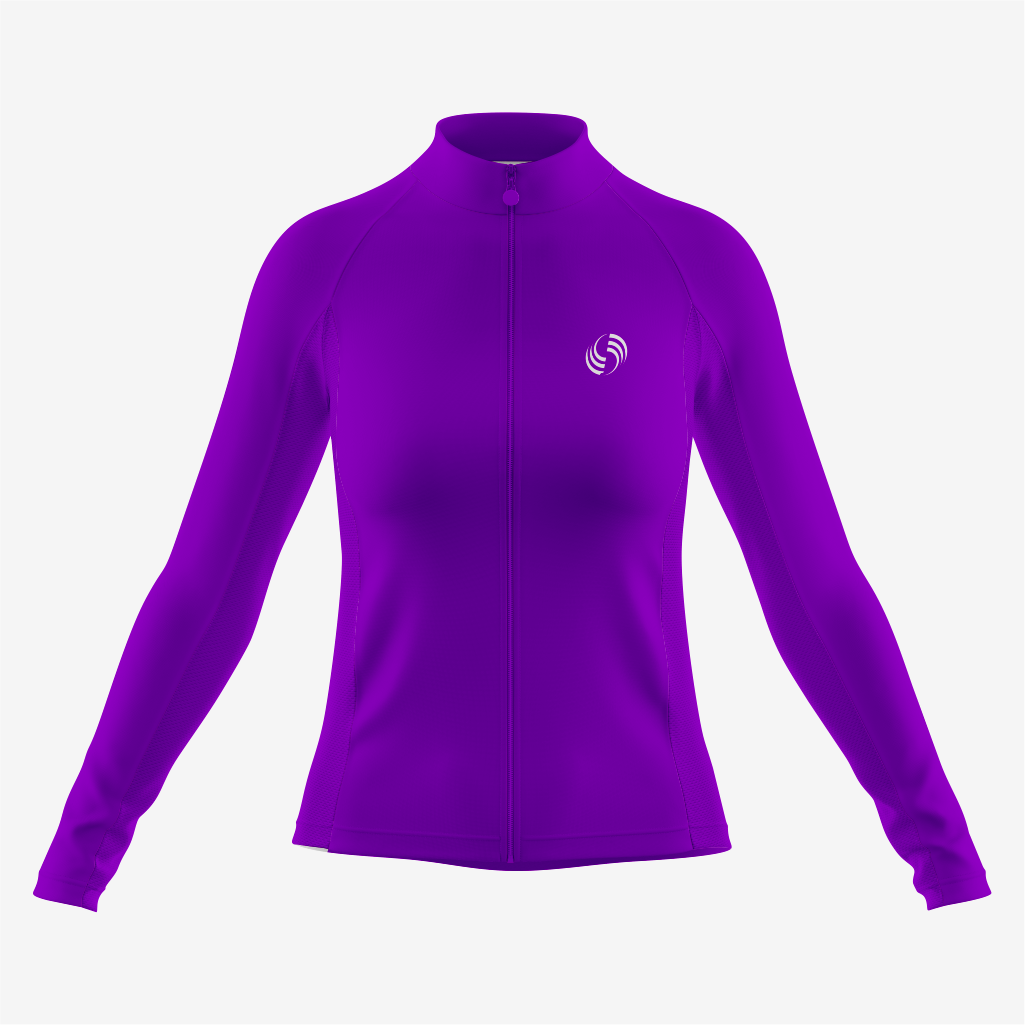 Personalized Purple Women's Long Sleeve Bicycle Jersey