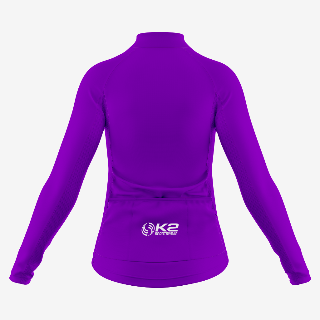 Personalized Purple Women's Long Sleeve Bicycle Jersey
