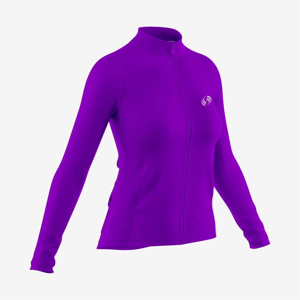 Personalized Purple Women's Long Sleeve Bicycle Jersey