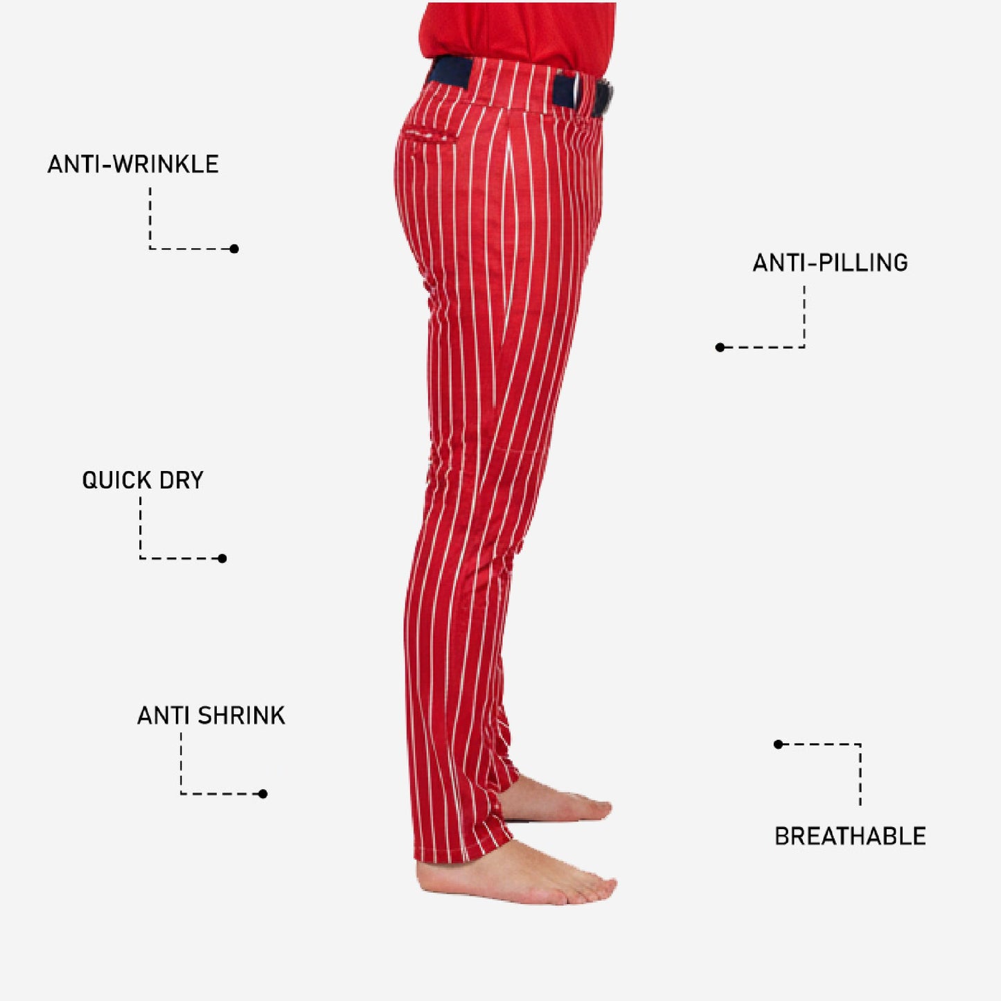 Custom Baseball Pants - Pinstripe Baseball Uniform Pants Custom Team Colors