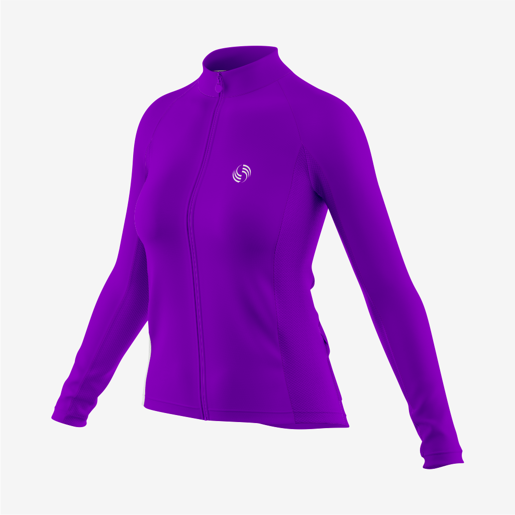 Personalized Purple Women's Long Sleeve Bicycle Jersey