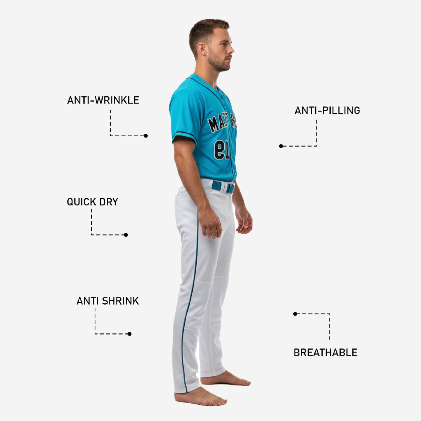 Personalized Baseball Uniform Set - Custom Jersey & Pants Sublimation Print