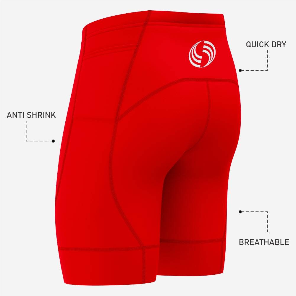 Men's Custom Red Cycling Shorts – Personalized Biking Gear - K2 Sportswear | Custom Sports Uniforms & Apparels - K2 Sportswear