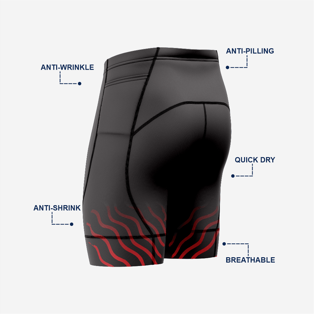 Moisture Wicking Bicycle Shorts for Men Black Road Cycling Gear - K2 Sportswear | Custom Sports Uniforms & Apparels - K2 Sportswear