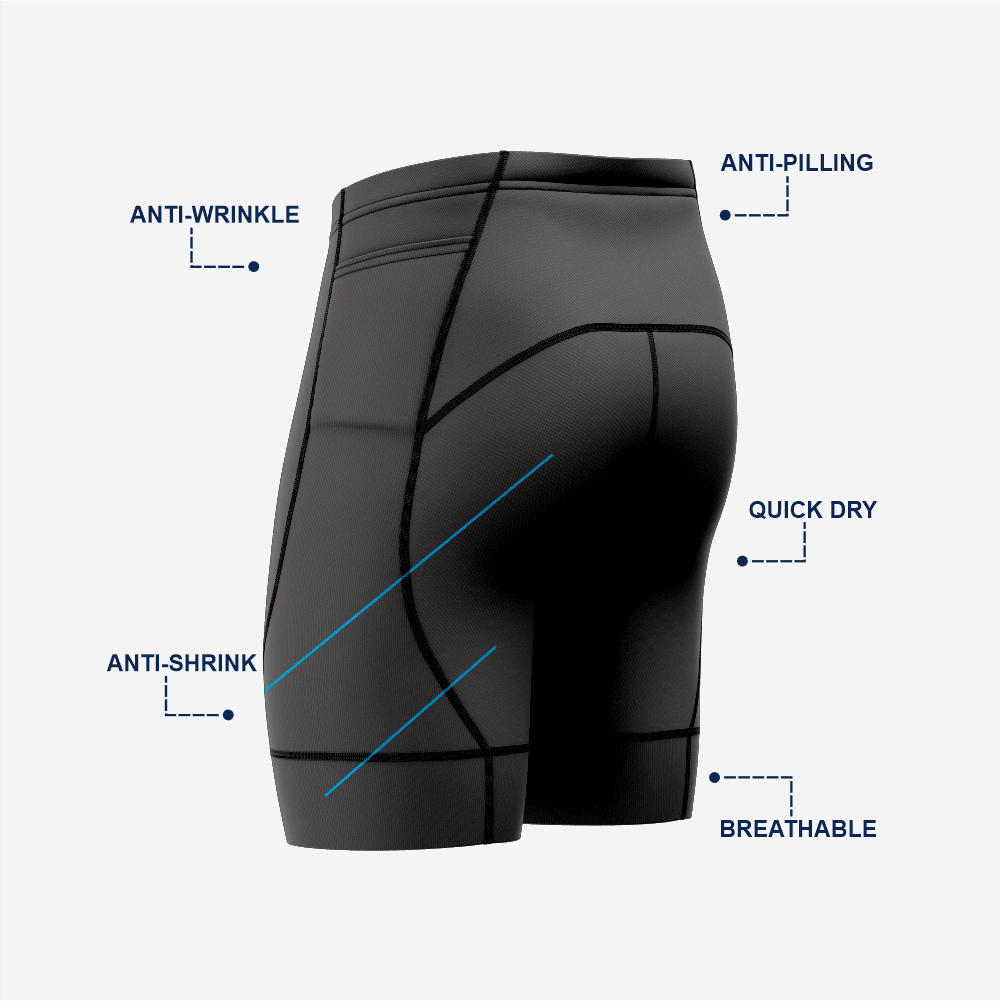 Pro Quality Cycling Shorts Men Black Moisture Wicking Bicycle Gear - K2 Sportswear | Custom Sports Uniforms & Apparels - K2 Sportswear