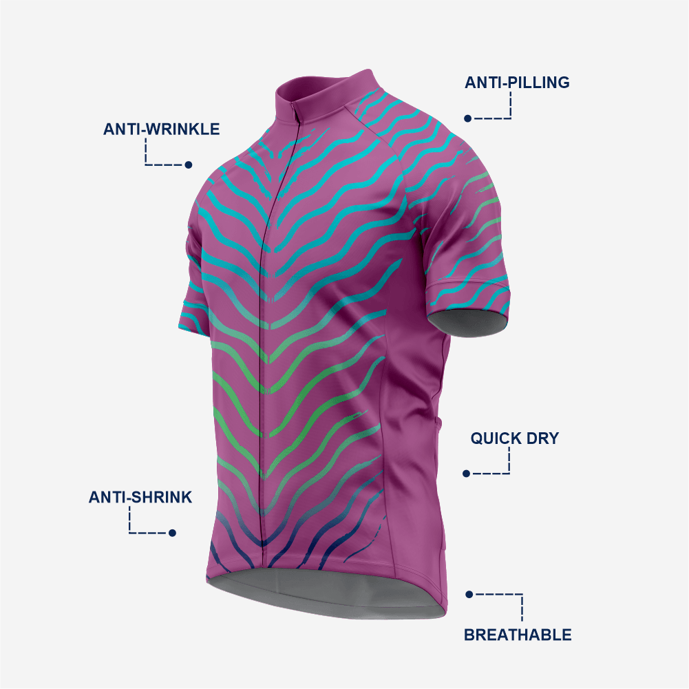 Men’s Purple Short Sleeve Cycling Jersey for Road and Racing - K2 Sportswear | Custom Sports Uniforms & Apparels - K2 Sportswear