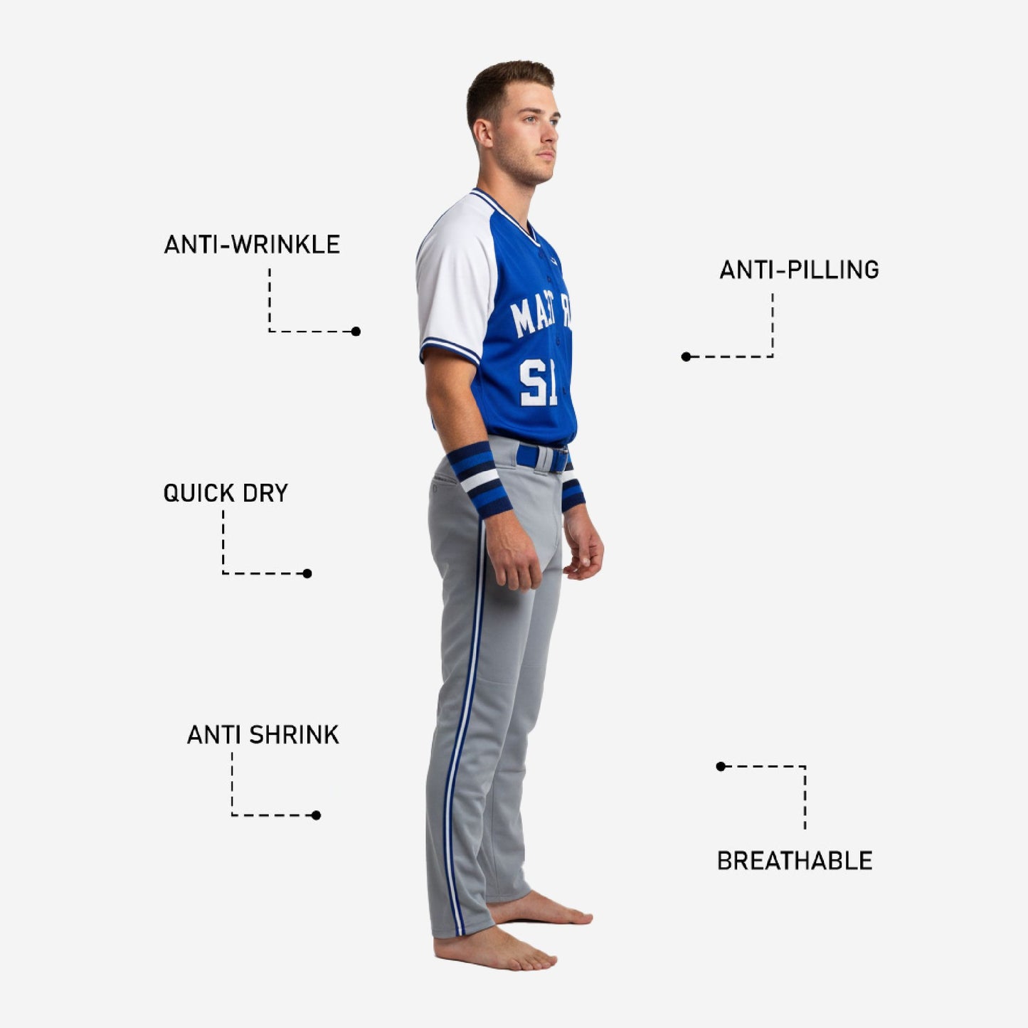 Personalized Baseball Uniform Set - Custom Jersey & Pants Team Uniform