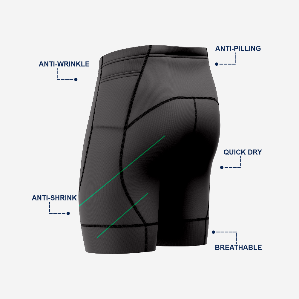 Men’s Black Cycling Shorts Lightweight Padded Bicycle Riding Gear