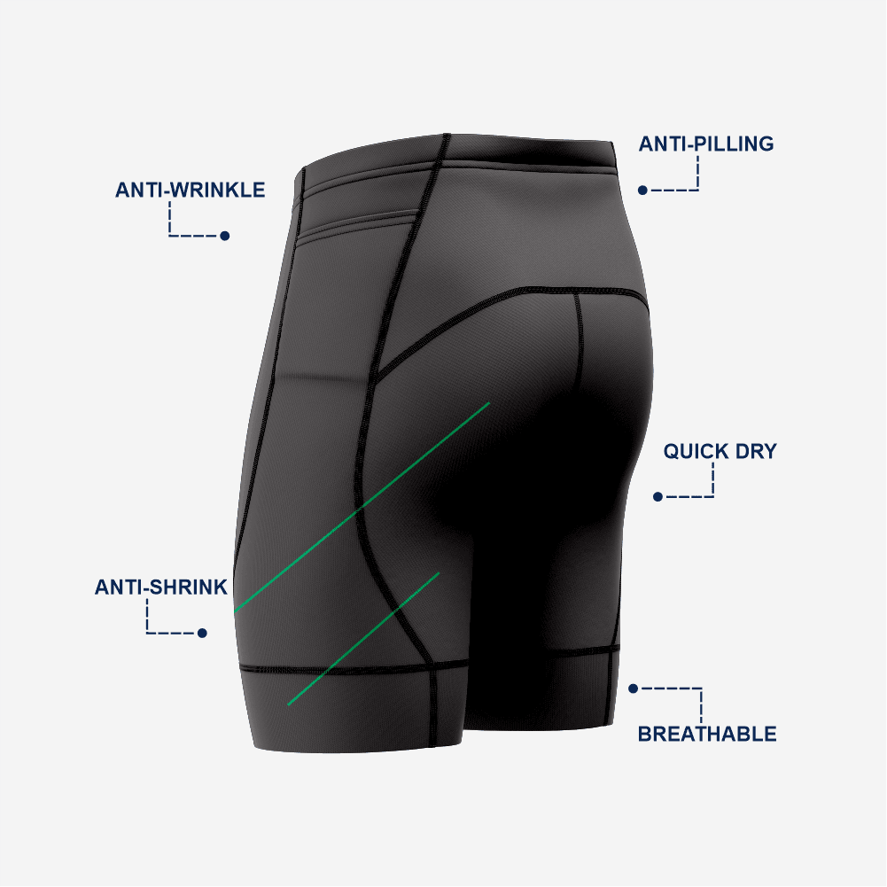 Men’s Black Cycling Shorts Lightweight Padded Bicycle Riding Gear - K2 Sportswear | Custom Sports Uniforms & Apparels - K2 Sportswear