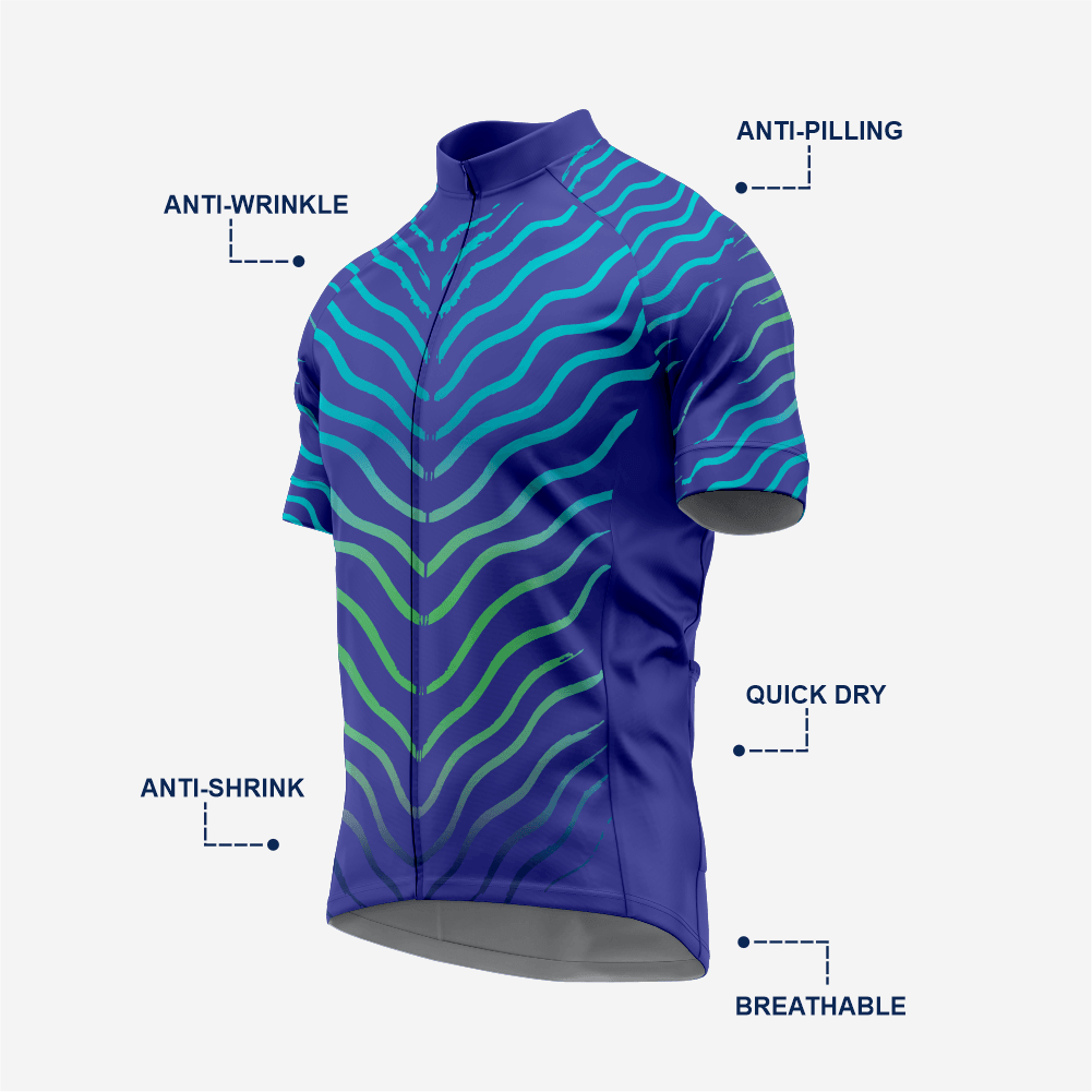 Men’s Blue Short Sleeve Cycling Jersey for Road and Racing - K2 Sportswear | Custom Sports Uniforms & Apparels - K2 Sportswear