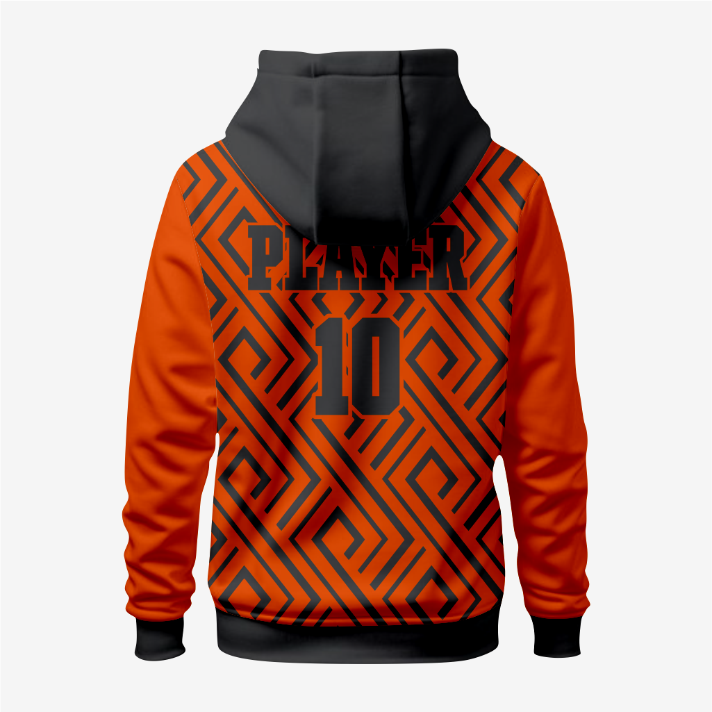 Personalized Wrestling Hoodie in Orange/Black