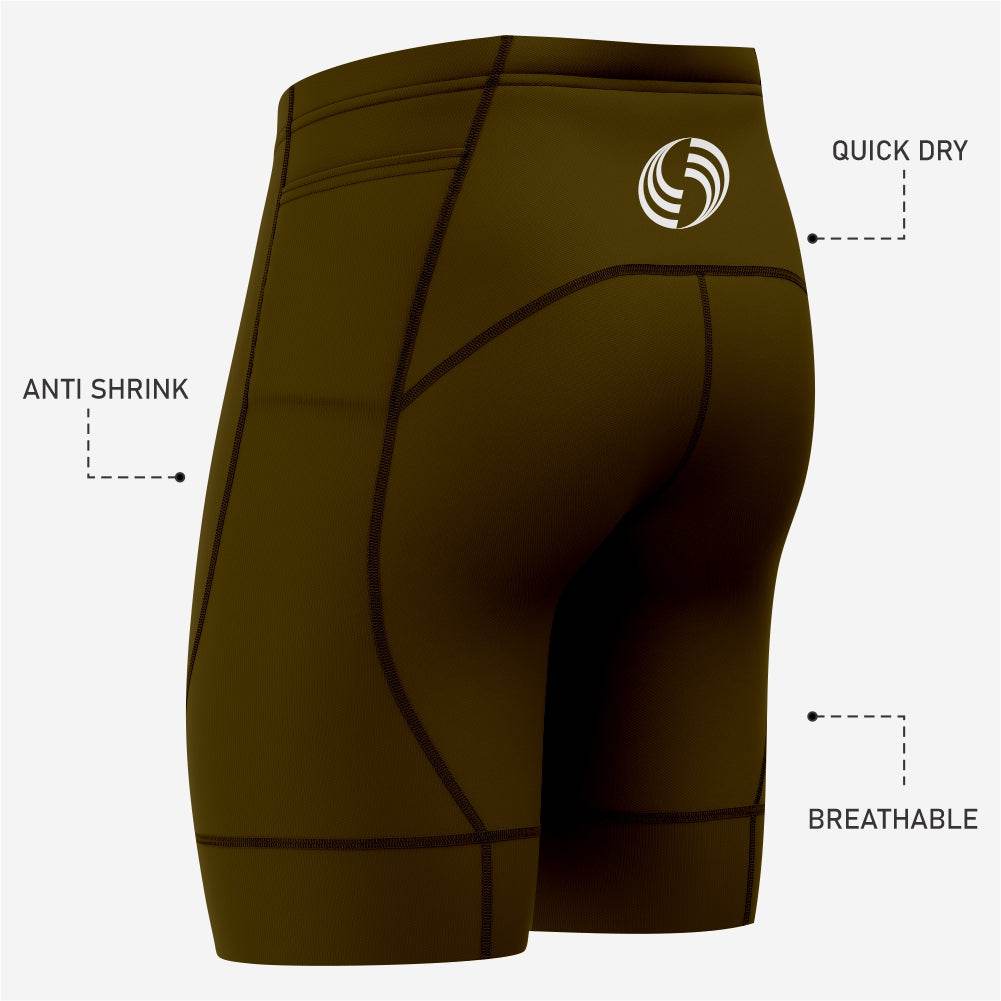 Men's Custom Performance Dark Brown Cycling Shorts - K2 Sportswear | Custom Sports Uniforms & Apparels - K2 Sportswear
