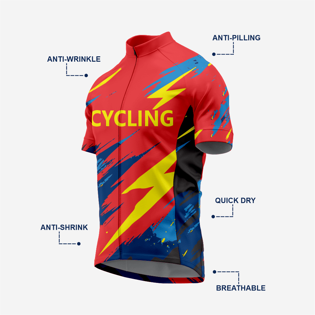 Men’s Short Sleeve Cycling Jersey for Road and Racing - Red - K2 Sportswear | Custom Sports Uniforms & Apparels - K2 Sportswear