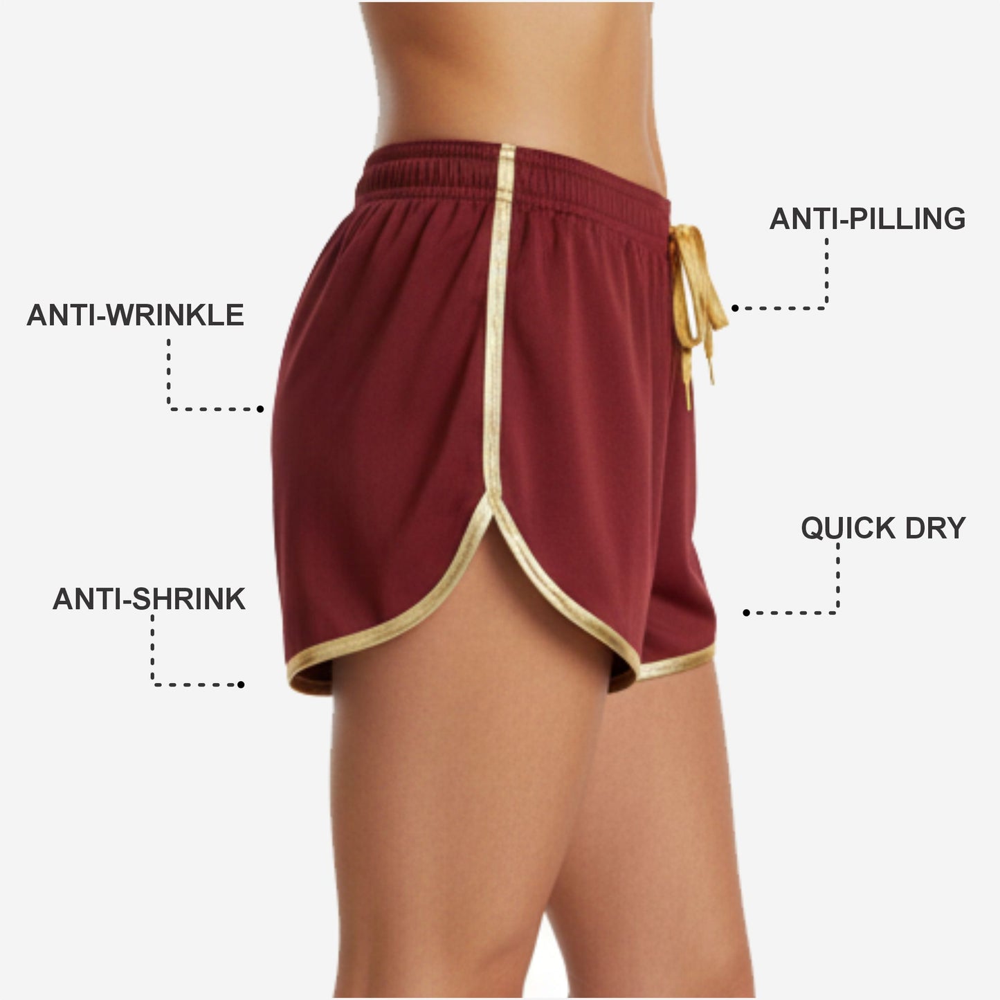 Custom Cheerleading Shorts - Athletic Practice Shorts in Dark Red